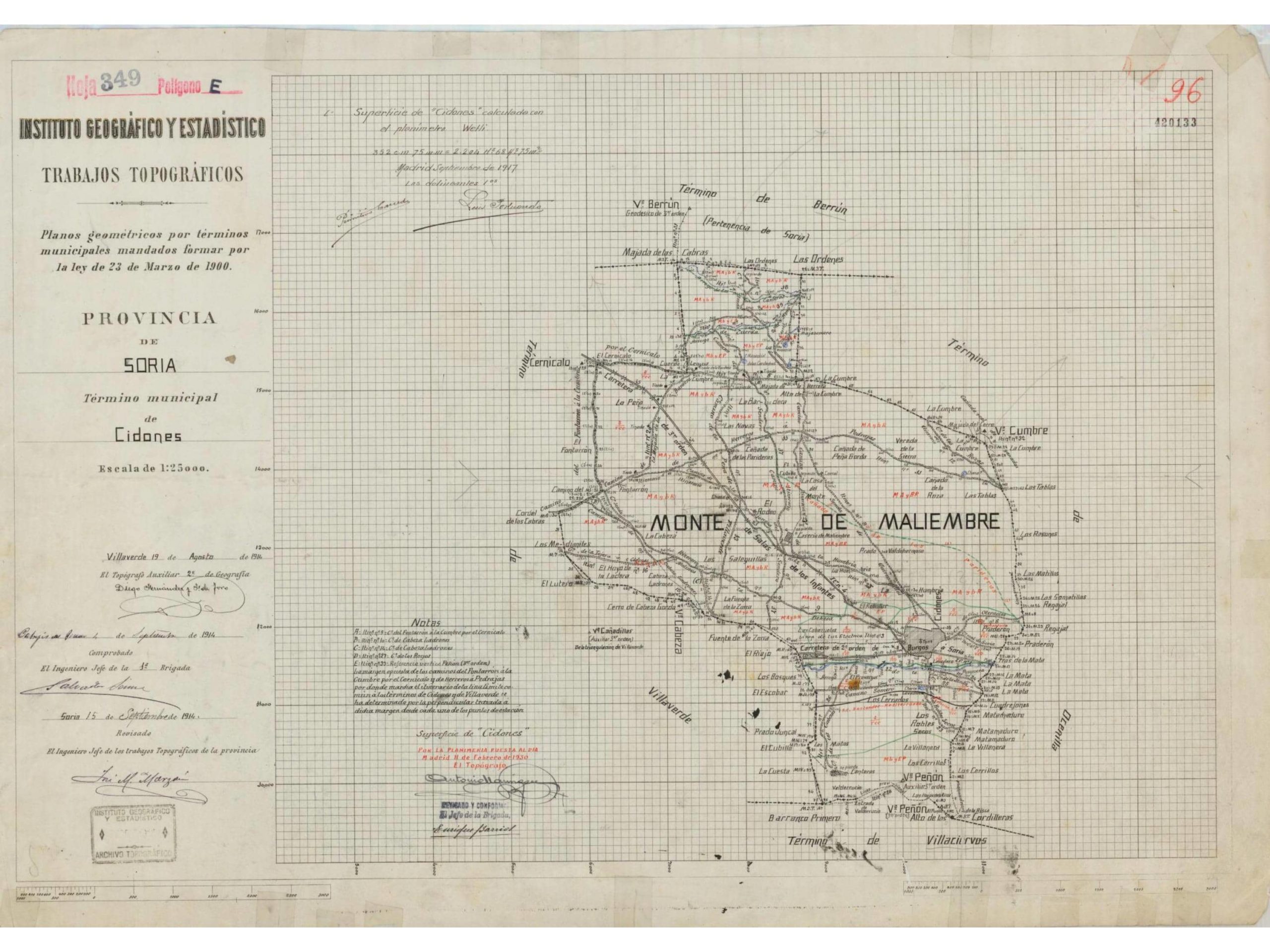 Plano de Malluembre 1914-1917.
